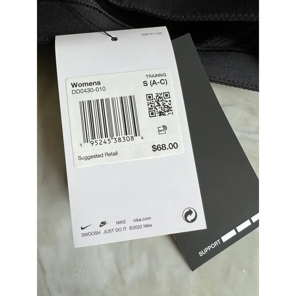 Nike Alpa Black High Support Sports Bra S